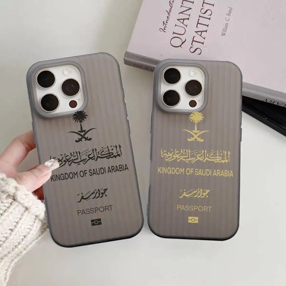 المملكة العربية السعودية جواز السفر جراب هاتف المموج نمط جراب هاتف آيفون 17 الهواء 16 15 14 13 12 11 زائد برو ماكس ماتي غطاء