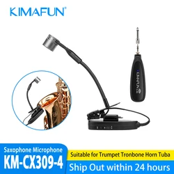 KIMAFUN 2.4G Compact Wireless Saxophone Microphone System Musical Instrument Mic for Saxophone,Trumpet,Tuba,French horn,Clarinet
