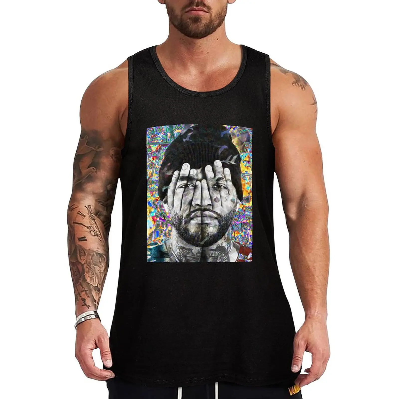 

Joyner Lucas Portrait Artwork Tank Top gym accessories men sports clothes for men