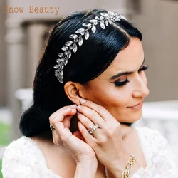 A420 Rhinestone Bridal Headband Wedding Hairband Pageant Diadem Tiara Shiny Fashion Women Headdress Birthday Prom Party Gift