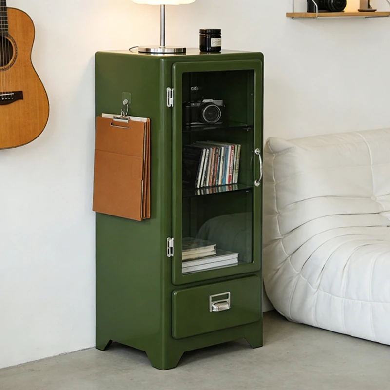 

Bucket cabinet Japanese retro iron cabinet metal drawer dining side storage cabinet Internet celebrity locker