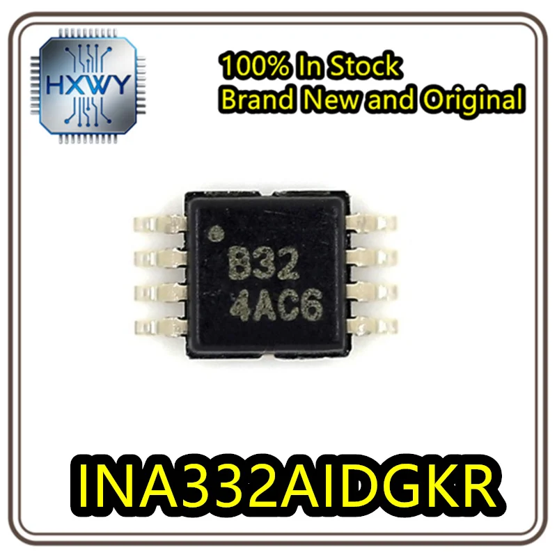 (5/20 pieces) INA332AIDGKR INA332A B32 VSSOP-8 Instrumentation Amplifier Chip Brand New Original Stock