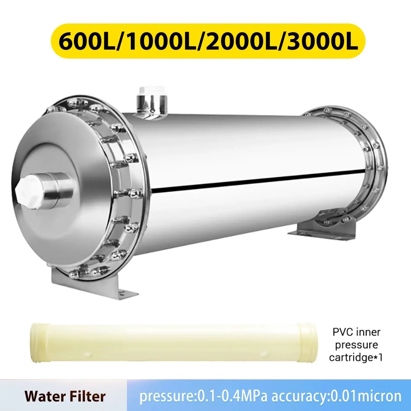 304 Stainless Steel Water Filter System PVDF Ultrafiltration Purifier Commercial Home Kitchen Drink Straight UF Filters 3000L