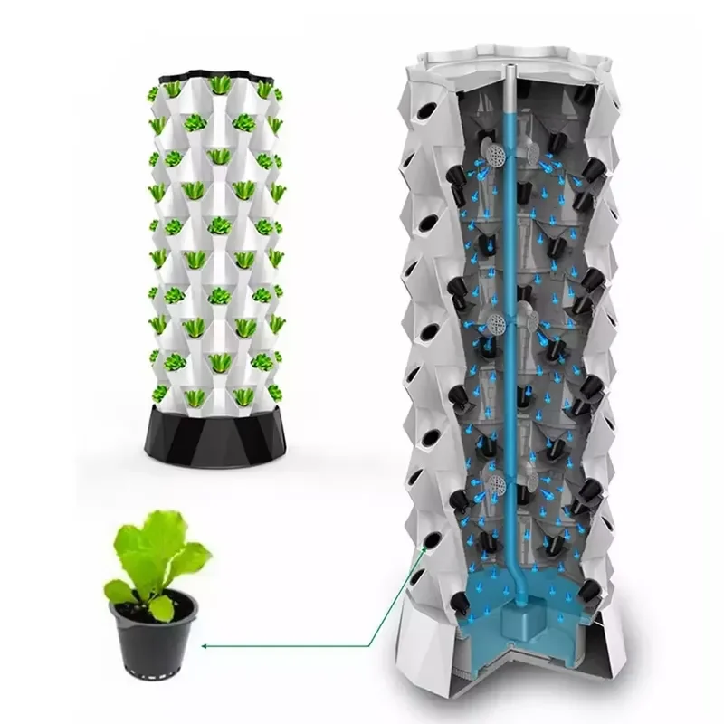 for Home Hydroponic System PVC Pineapple Planting Vertical Grow Tower Agriculture Garden Kit Efficient Space Saving Design
