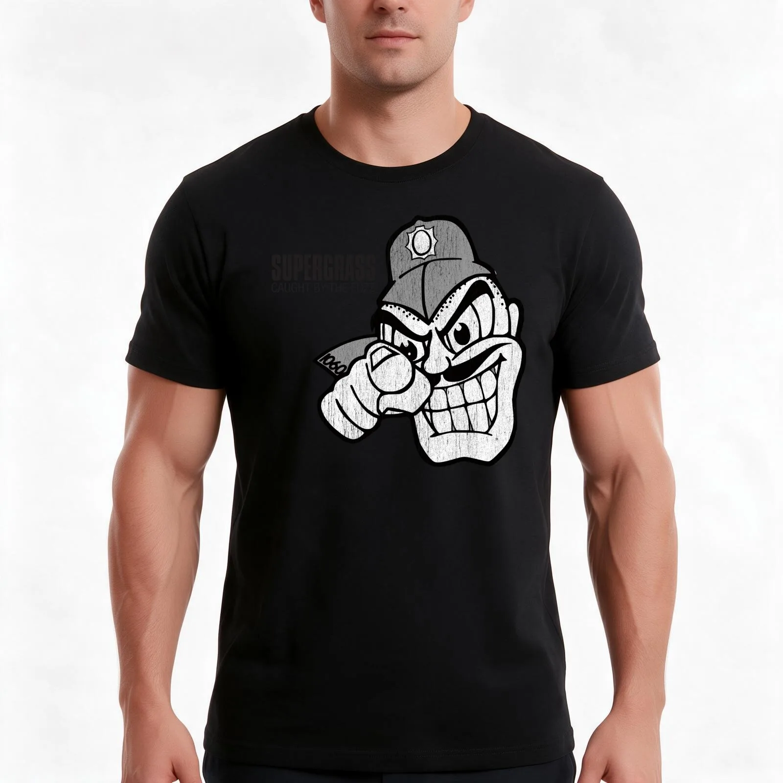 Supergrass: Caught By The Fuzz T-Shirt Summer Casual Cotton Tee Oversized Streetwear Tops Vintage Graphic Print 100% Cotton