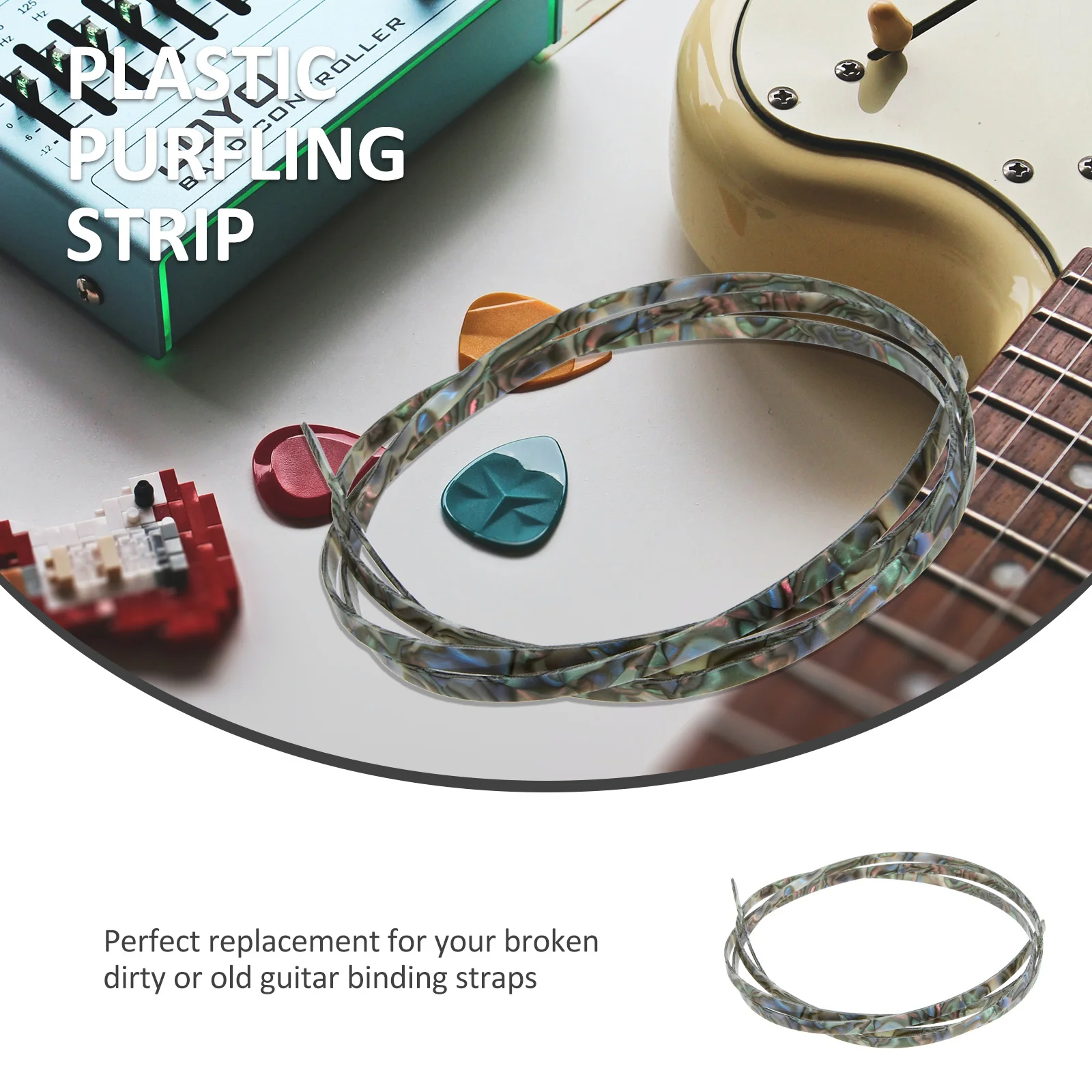

Guitar Purfling Binding Strips Premium ABS Material Sturdy Decorative Accessory Ukulele Acoustic Guitar Edging Simple Design