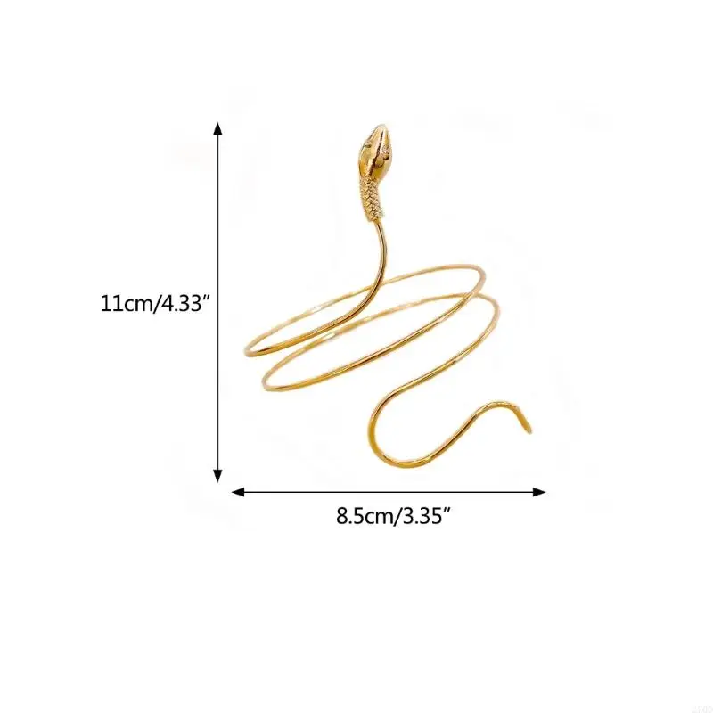 270d 펑크 코일 뱀 나선형 팔 커프 팔 밴드 뱅글 여성 보석