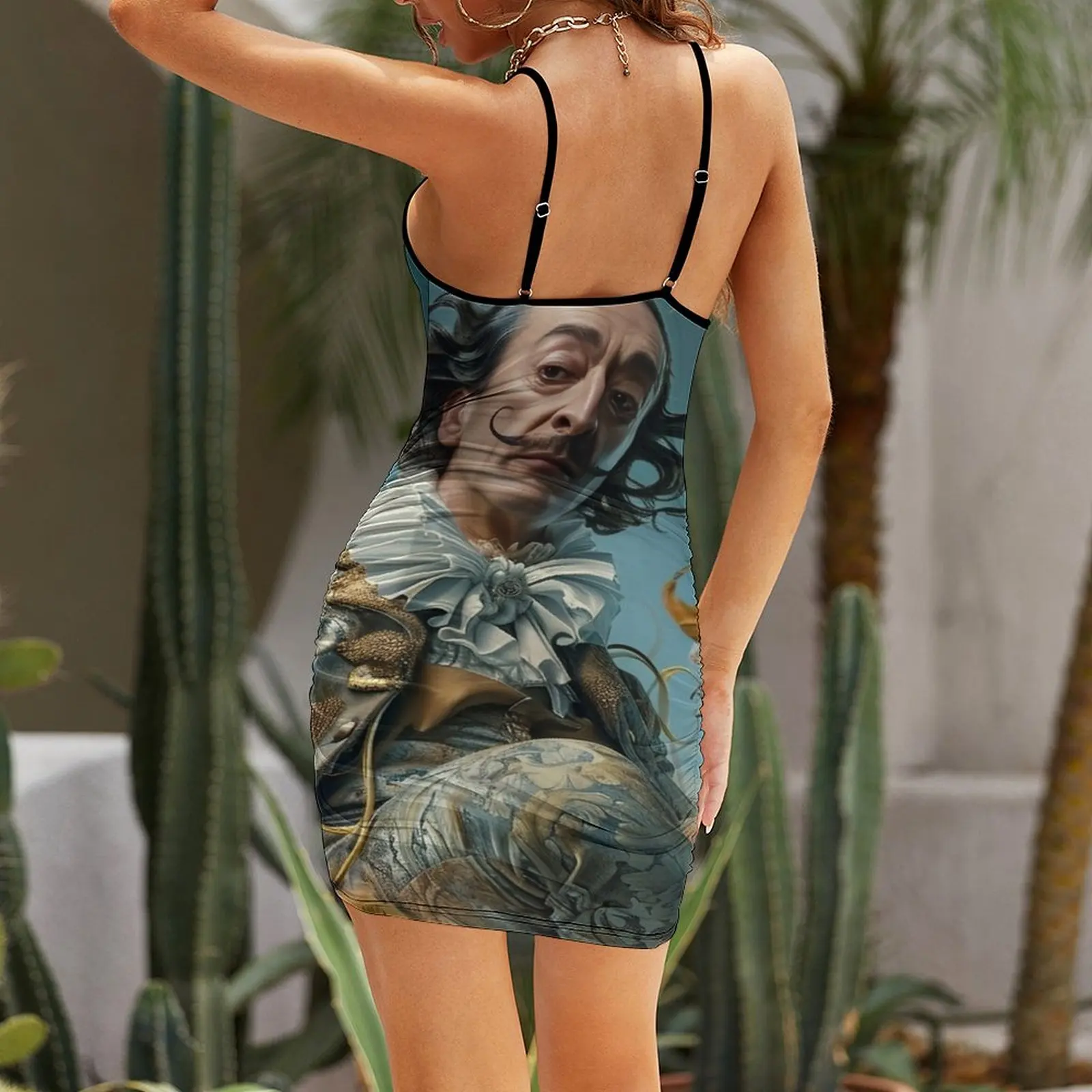 Salvador Dali-Robe longue imprimée sur toile pour femme, sweat à capuche élégant, style surréalisme