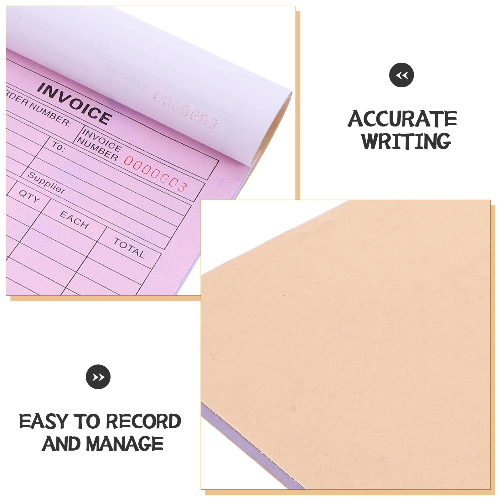 Duplicate Receipt Book 2 Parts Heavy Duty Paperboard Backing for Restaurants Retail Office Use - Invoice Book for Financial
