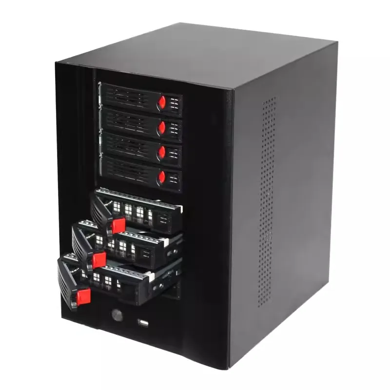 NAS Chassis 8-HDD Aluminum Alloy Panel SATA Backplane Home Storage Cloud IPFS Star Server ITX Small Machine Box