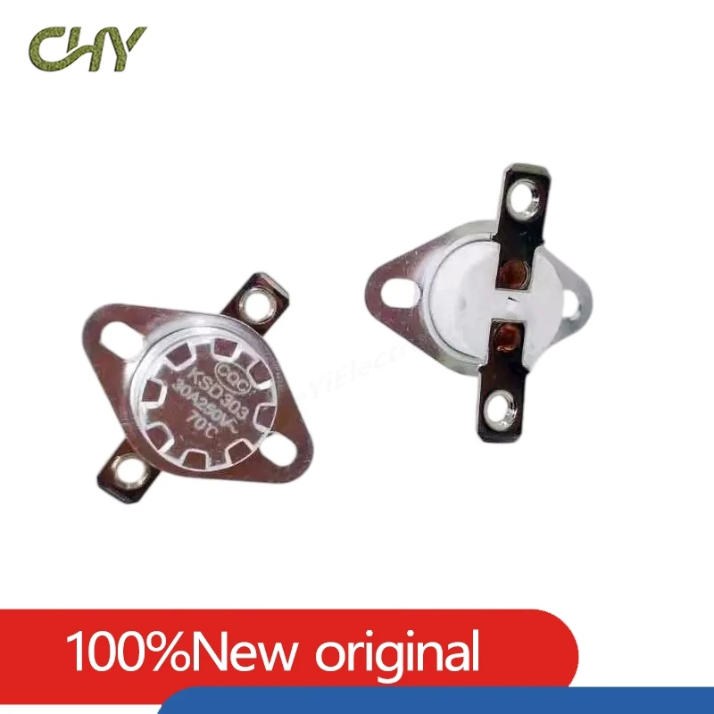 2Pcs/Lot KSD305 KSD303 Bimetal Thermostat 250V 30A 45A Snap‑Action Temperature Switch Thermal Protector Manual Reset