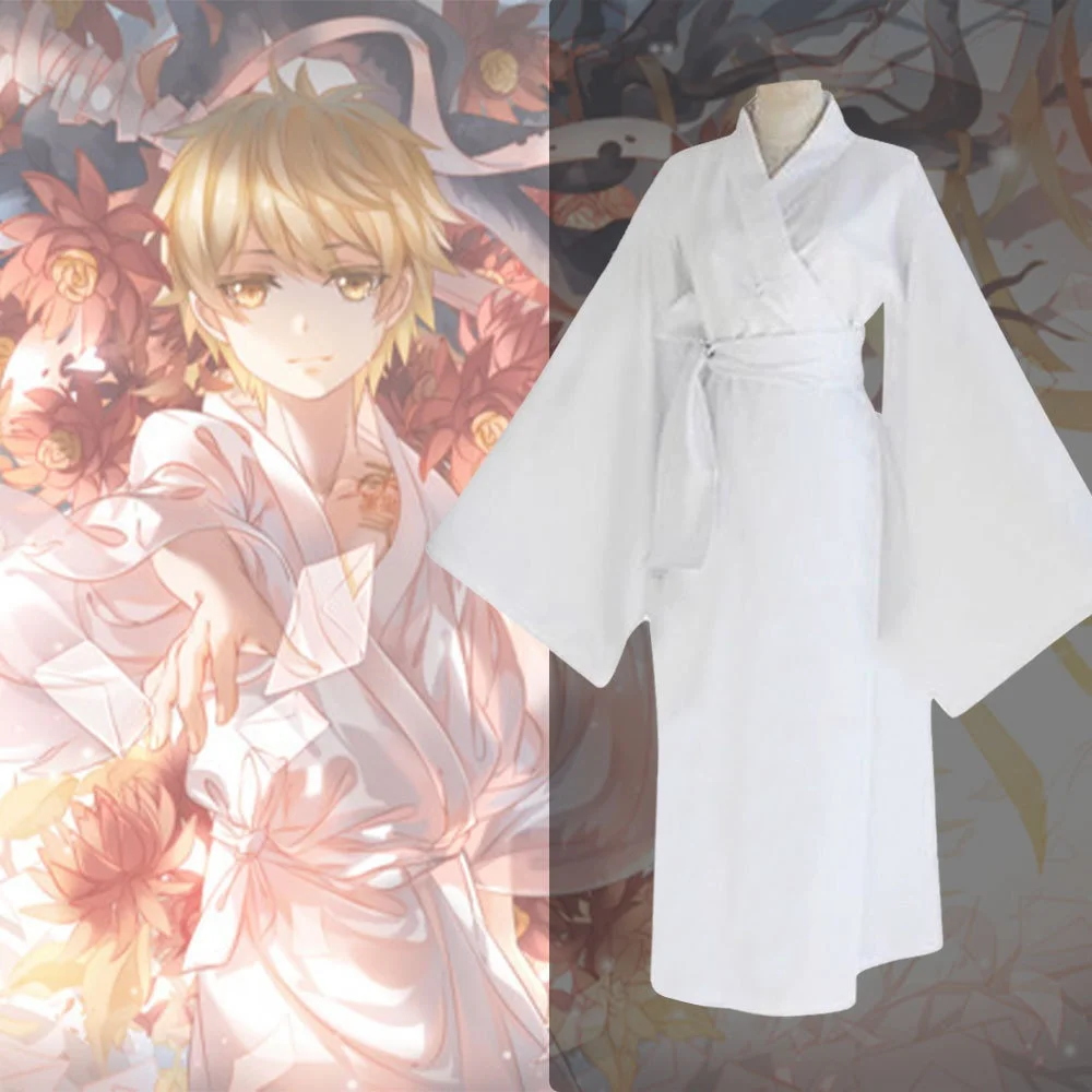 

Halloween Wild God Cosplay Costume White Yumemi Kimono Stage Performance Cosplay Kimono Women's Traditional Wear Ethnic Costume