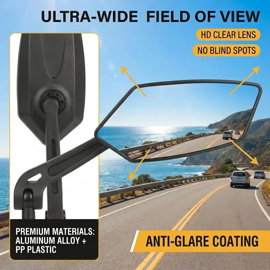 Regulowane, obrotowe lusterko wsteczne do Honda CBR650R CBR600RR CBR1000RR CBR500R CBR250R CBR600F F2 F3 F4i, lusterko boczne.