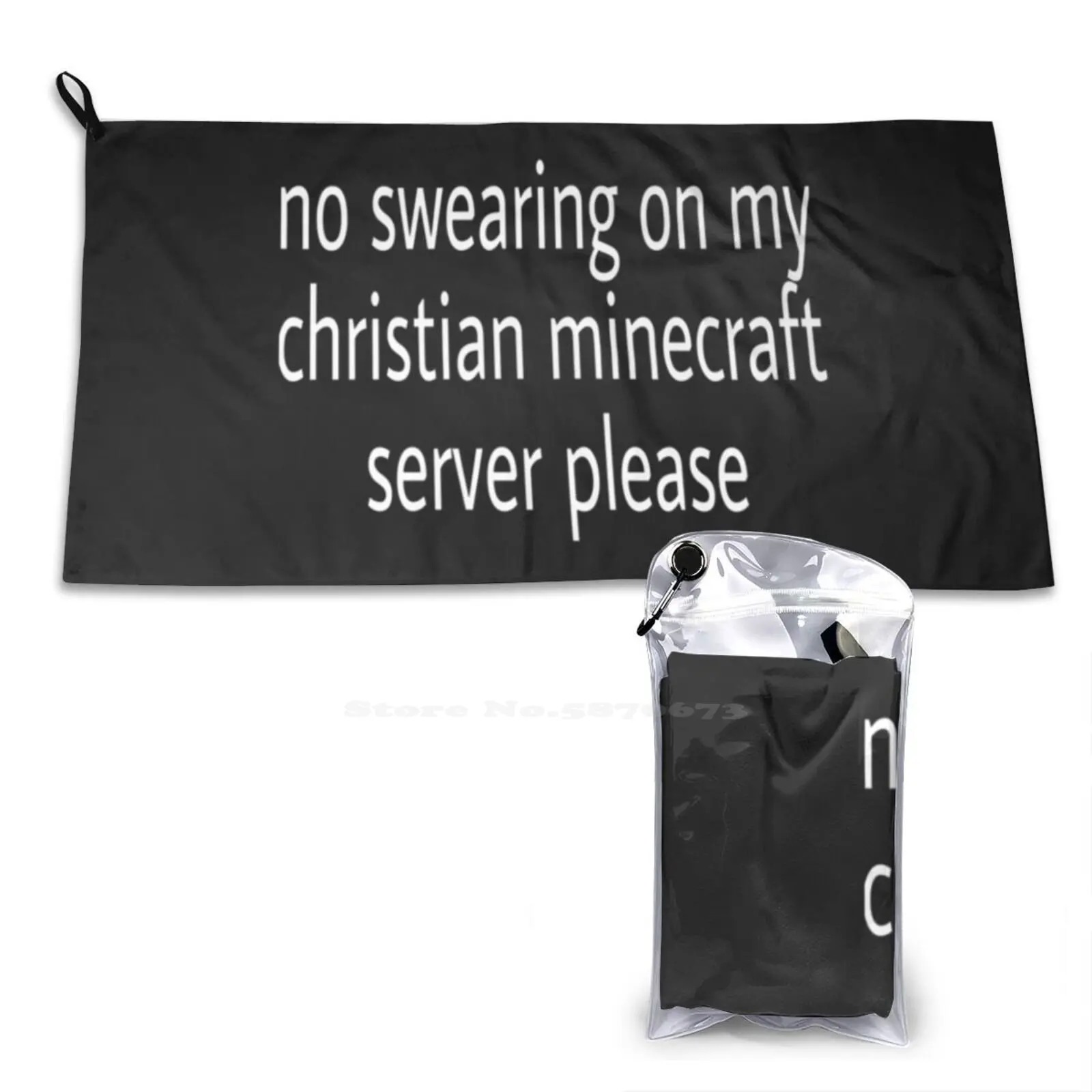 No Swearing Soft Bath Towel Washcloth Outdoor Christian Meme Funny