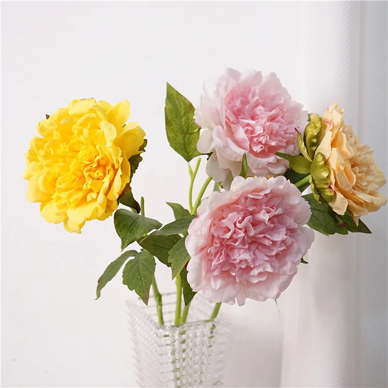 

4Pc Moisturizing Real Touch Peony Flowers Artificial Home Decor Peonies Bride Bouquet Wedding Party Flower Arrangement Ornaments