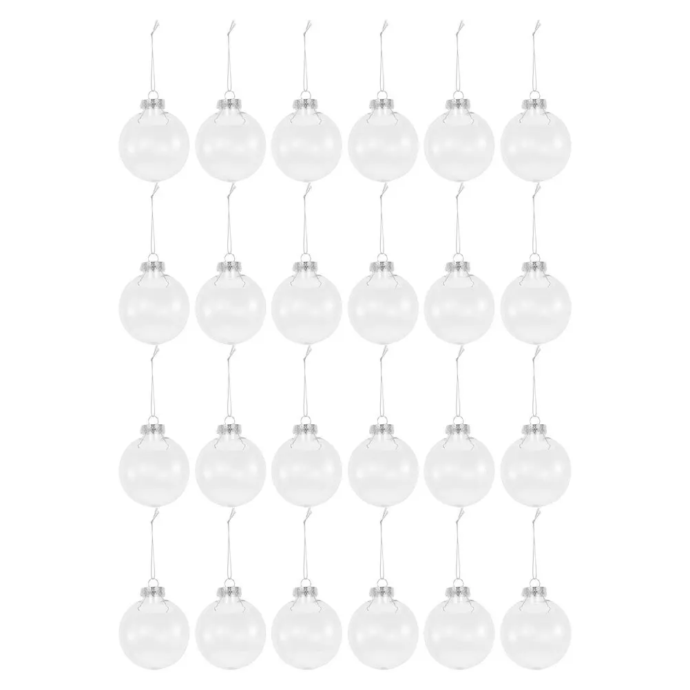 

24pcs Christmas Decoration Balls Clear Flat Oval Plastic Ornaments Shatterproof Fillable Baubles For Holiday Party Wedding Home