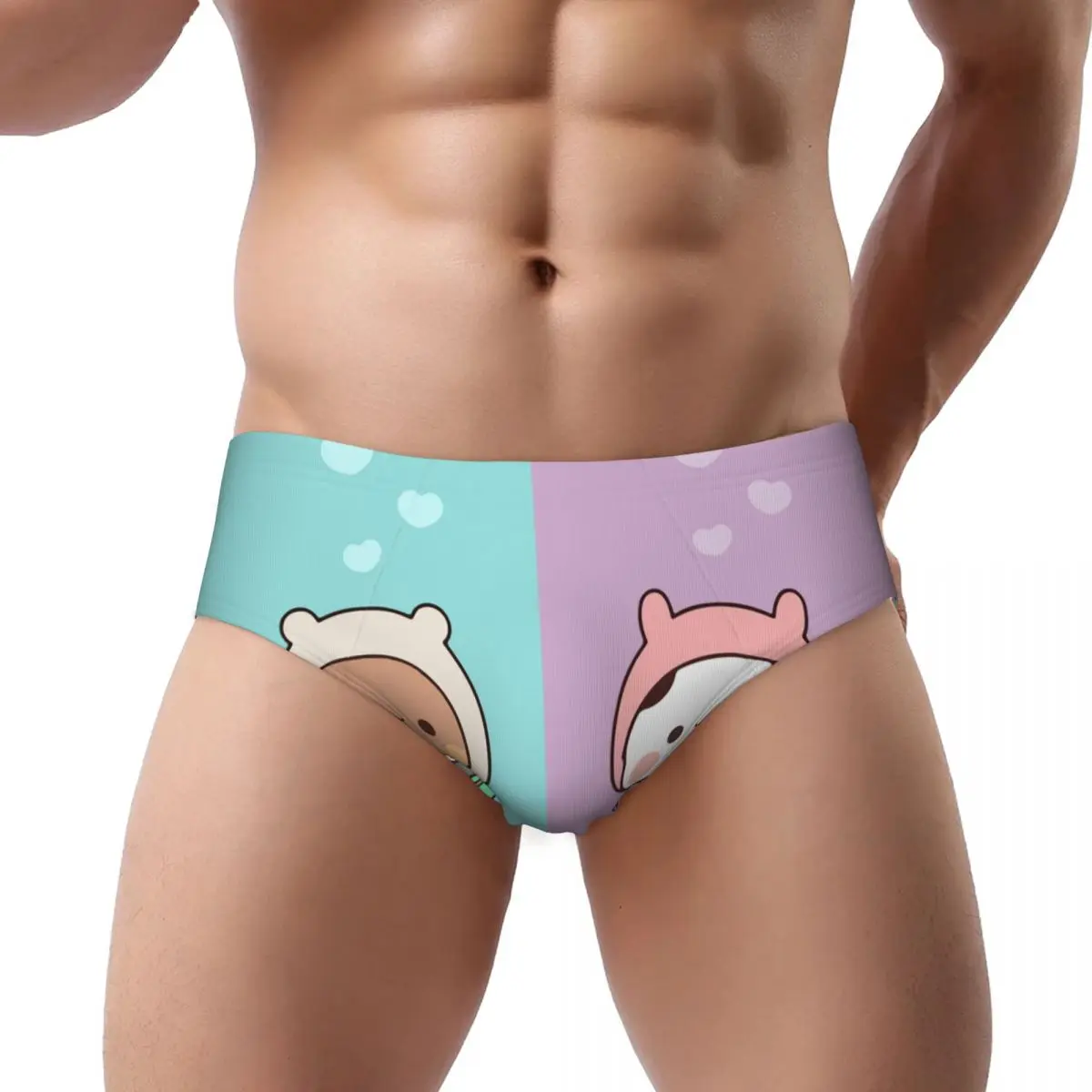 Custom Dudu Bubu Mochi Peach Cat Funny Brief Panties for Women Breathable Stretch Panda Bear Hug Underwear