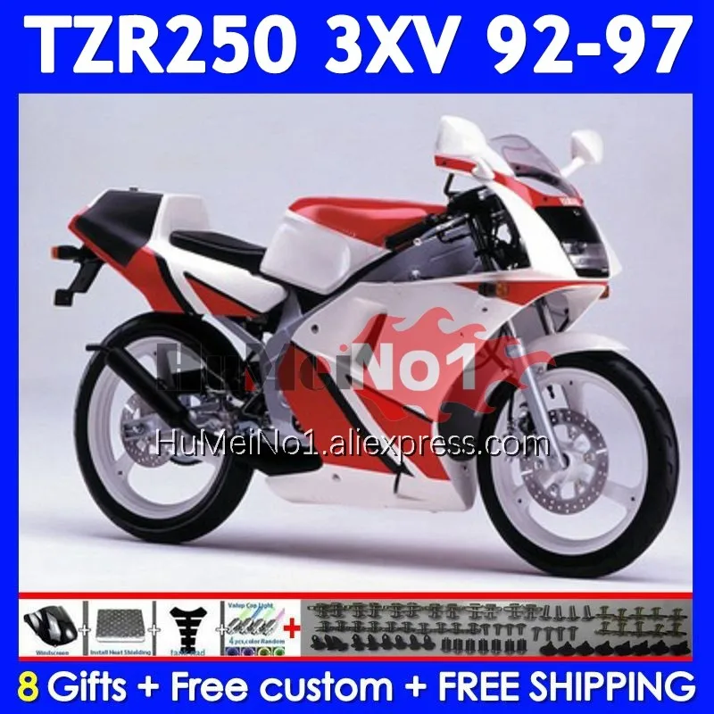 TZR-250 For YAMAHA 3XV TZR250 TZR 250 RR 92 93 White red new 94 95 96 97 376No.32 TZR250RR 1992 1993 1994 1995 1996 1997 Fairing