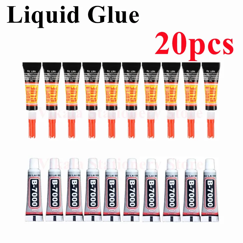 

20pcs B7000 502 Liquid Supers Glue Mobile Phone Touc h Screen DIY Repair Point Diamond Jewelry Metal Instant Strong Bond Leather