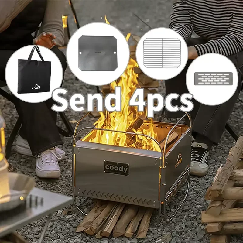 Coody High Quality Stainless Steel Portable Barbecue Grill Picnic Liaoyuan Burning Platform New Outdoor Camping Kitchen Stove