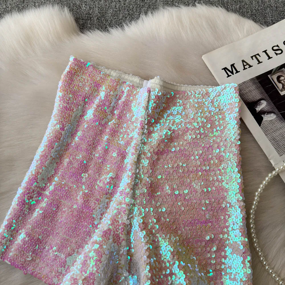 Shinny Sequins Short Pants Women Hot Summer High Waisted Female Booty Shorts Sexy Girl Streetwear Y2k Short Pants Dropshipping