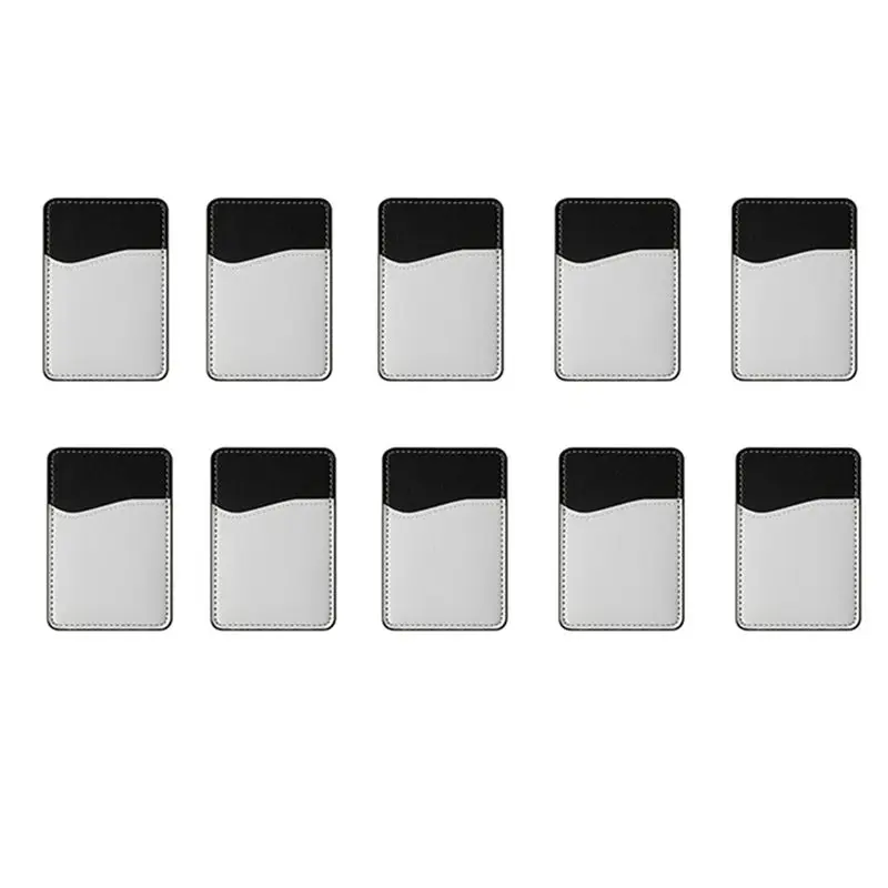 10PCS Sublimation Blanks Phone Wallet Set - PU Leather Card Holder Set For Back Of Phone Stick DIY Blanks For Vinyl Projects-AEF