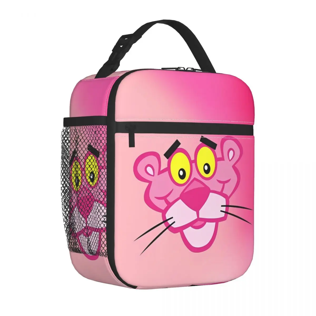 Pink Panther Face Insulated Lunch Bag Leakproof Reusable Thermal Bag Tote Lunch Box School Travel Bento Pouch