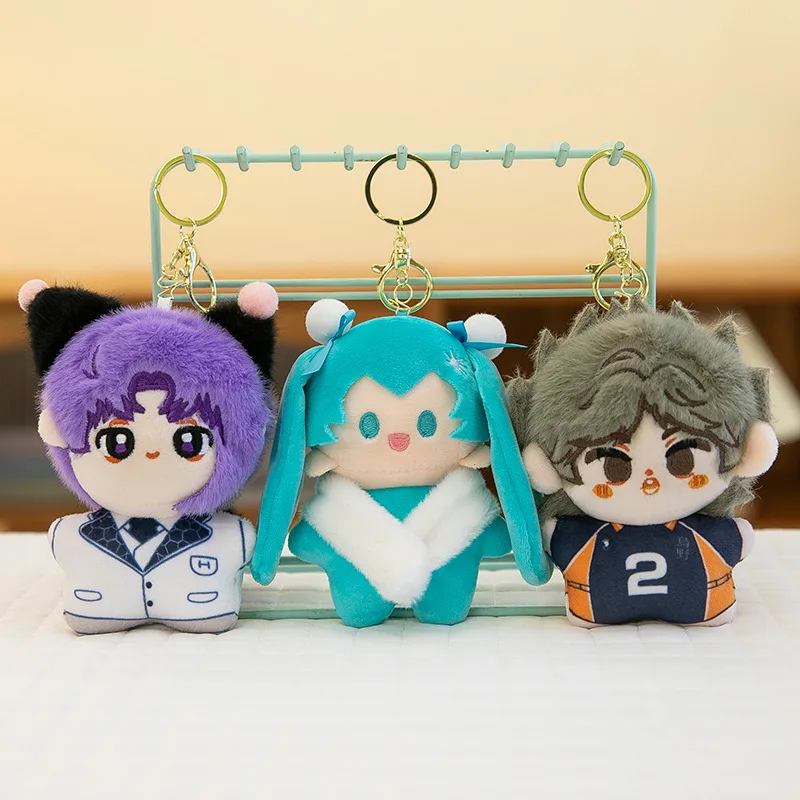 12cm Anime pour Hatsune Miku peluche KAITO MEIKO Luka Kagamine Rin Len Figure peluche poupée Kawaii Q Version porte-clés sac Pendan