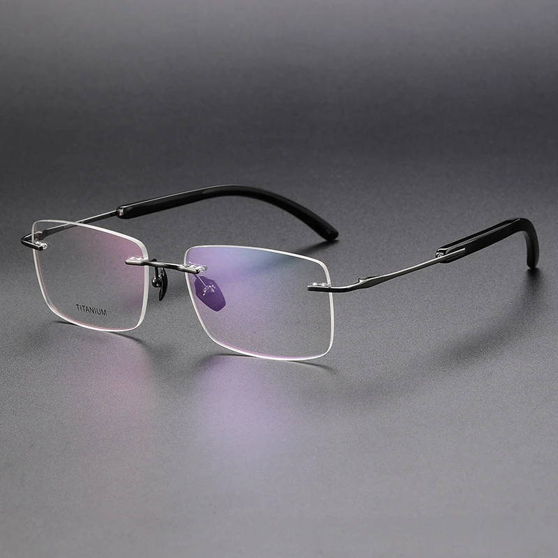 

Natural Ox Horn Pure Titanium Glasses Men's Business Frameless High Quality Ultra Light Glasses Frame Prescription Reading Eyes