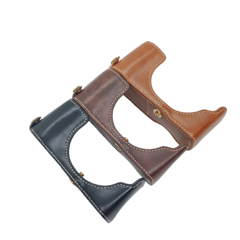 New PU Leather Camera Bottom Case Half Bag Cover For Panasonic GX85 GX80 GX 85 GX 80