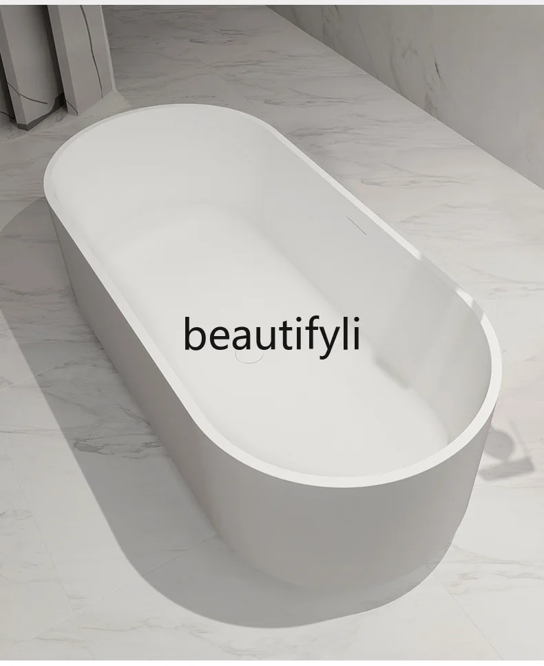 Artificial stone Japanese large capacity bathtub oval bathtub