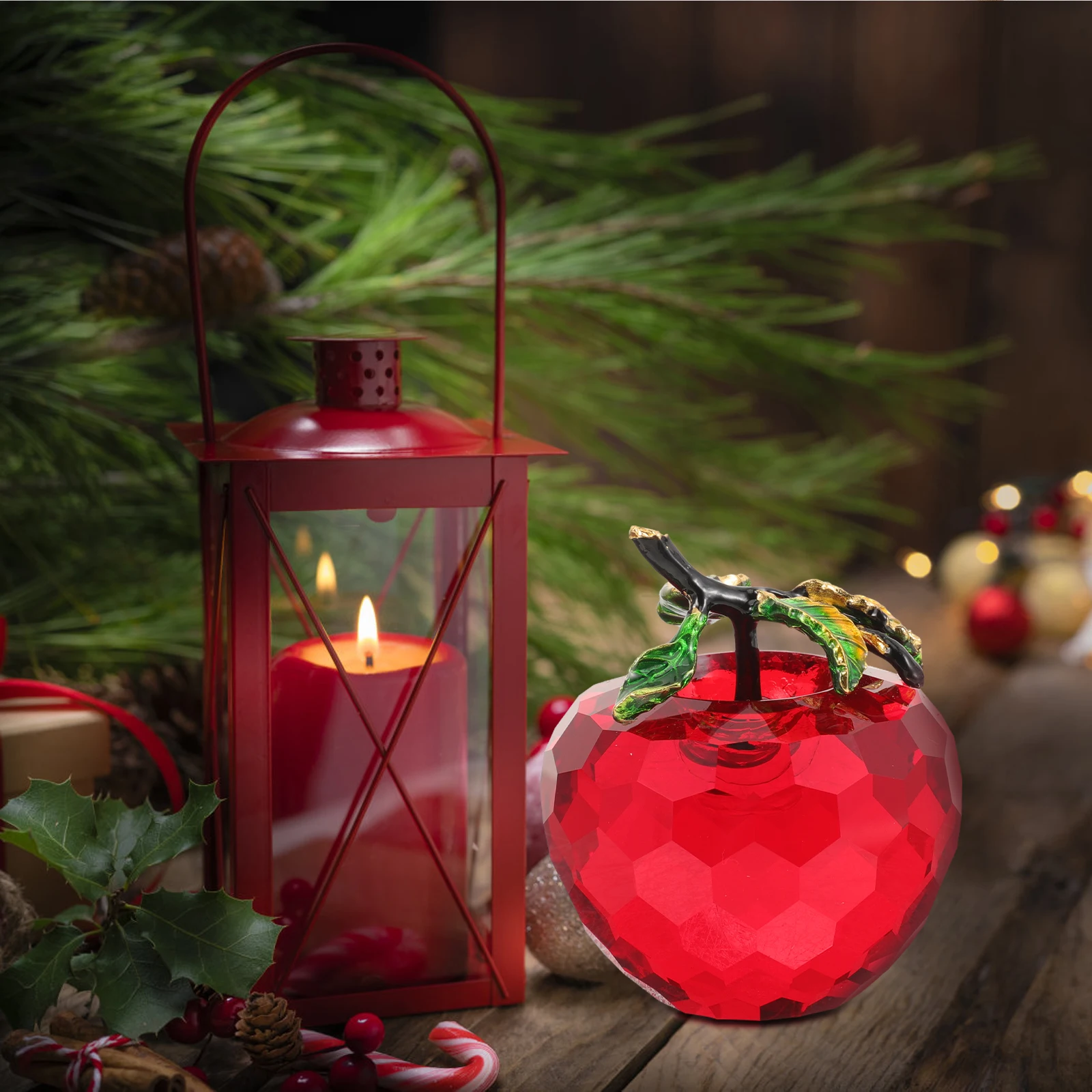 

Crystal Apple Desktop Decor Home Accessories Mini Model Tabletop Apple Adornment Item Tabletop Adornment