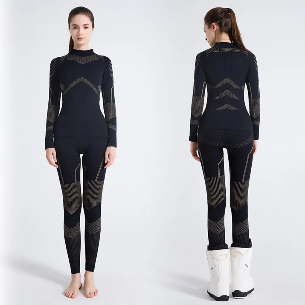 

Women Girl Skiing Underwear Set Fitness Thermal Gym Ski Snowboarding Hiking Jogging Sport Running Yoga Exercise Suit Long Johns