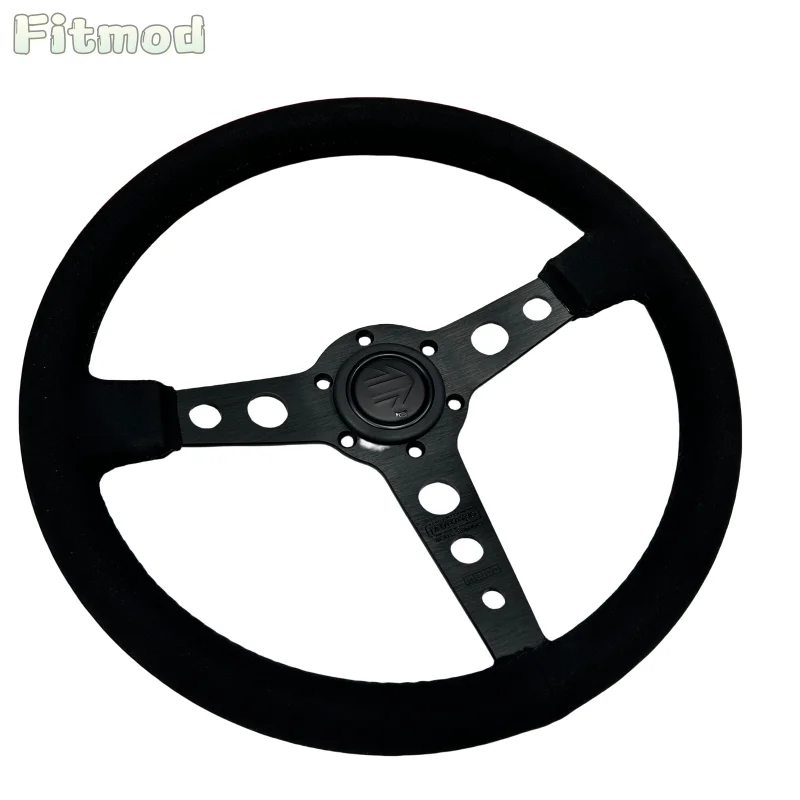 

JDM Black Version Prototipo Style Steering Wheel Flat Racing Sports Steering Wheel 14-inch P5 Leather and Suede Racing Sports Pe