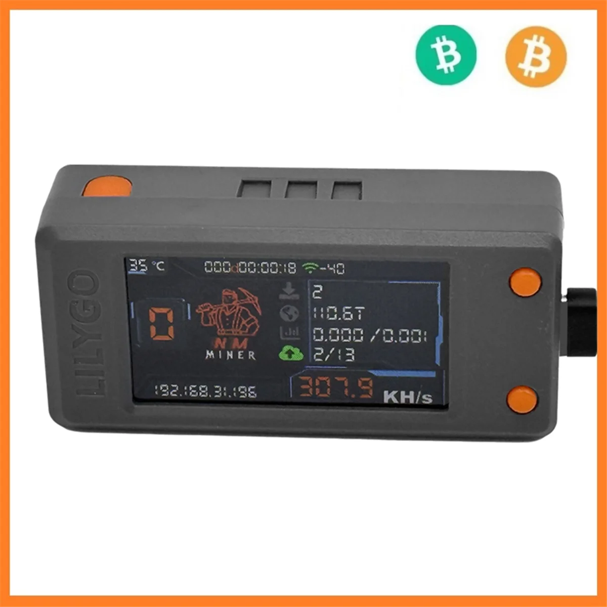 N22R_LILYGO NMMiner Nerdminer 308KH/S Hashrate BTC منفرد اليانصيب مينر