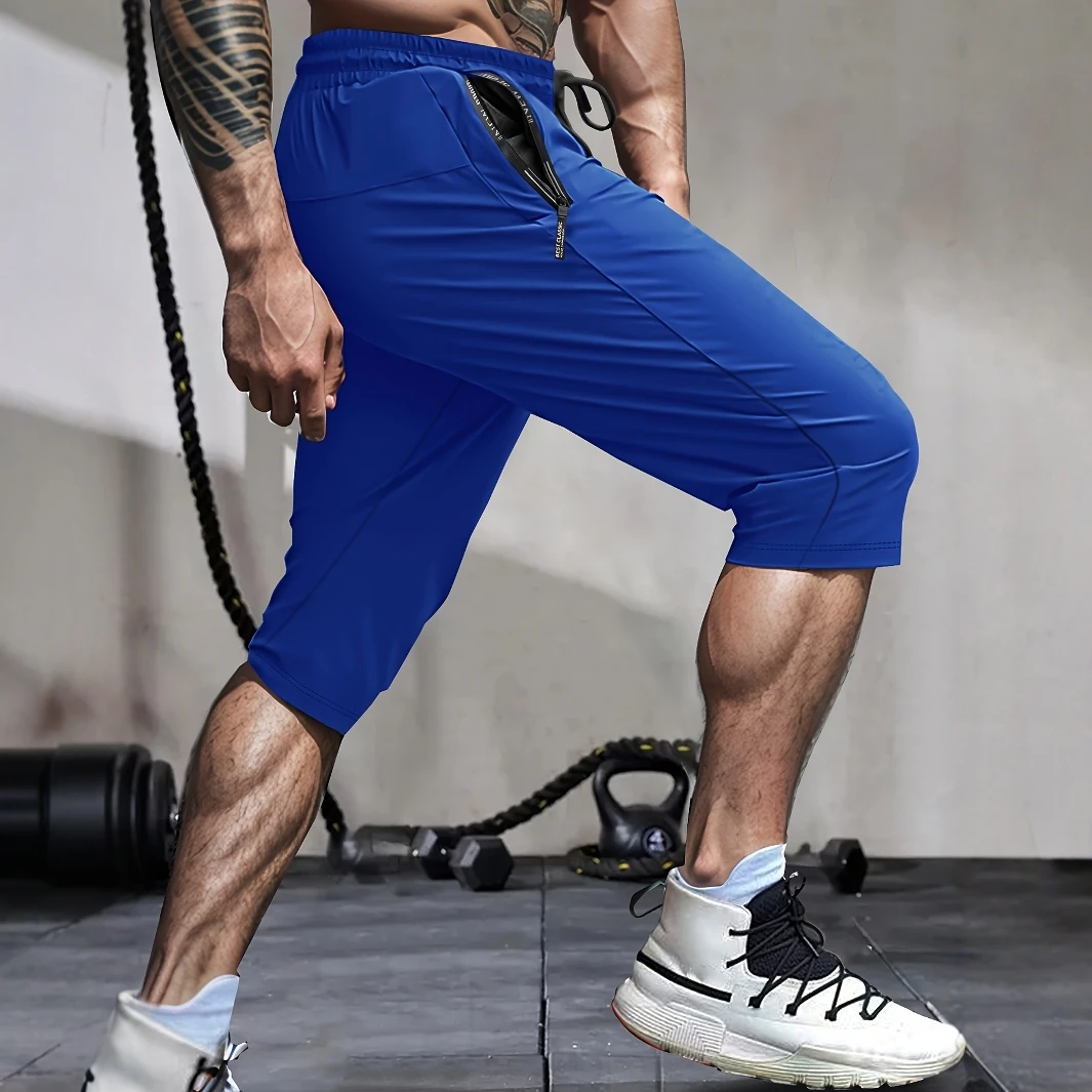 

Мужские высокоэластичные летние повседневные шорты с карманами на шнурке, дышащий нейлон, легкая эластичная спортивная одежда