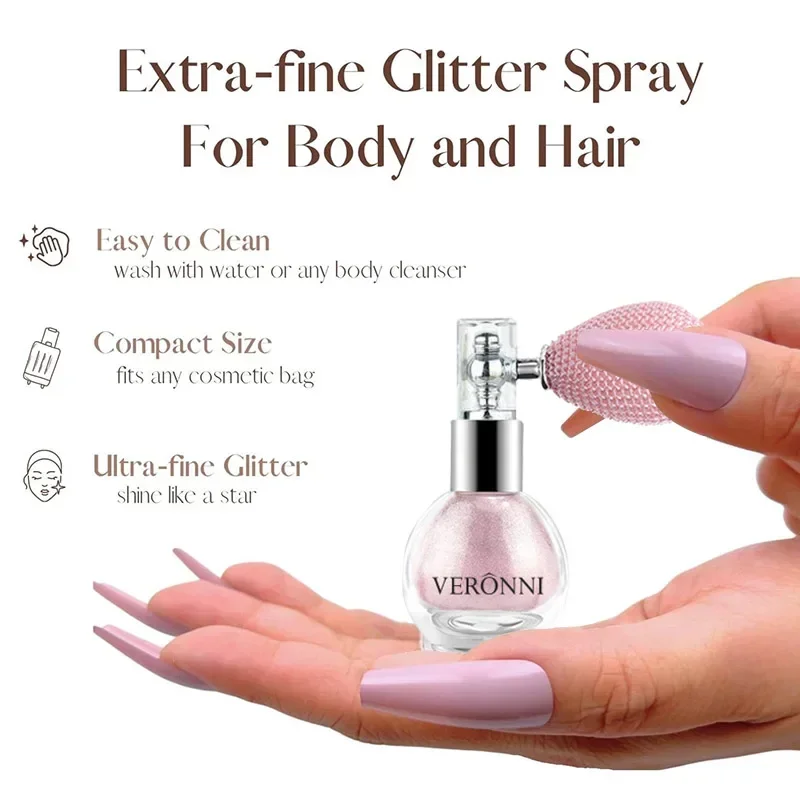 Hochglänzendes Diamant-Schimmerndes Spray-Puder für den Körper, Highlight-Puder-Make-up, geeignet für Gesichts- und Körperhaut, Haarkleidung, Kosmetika