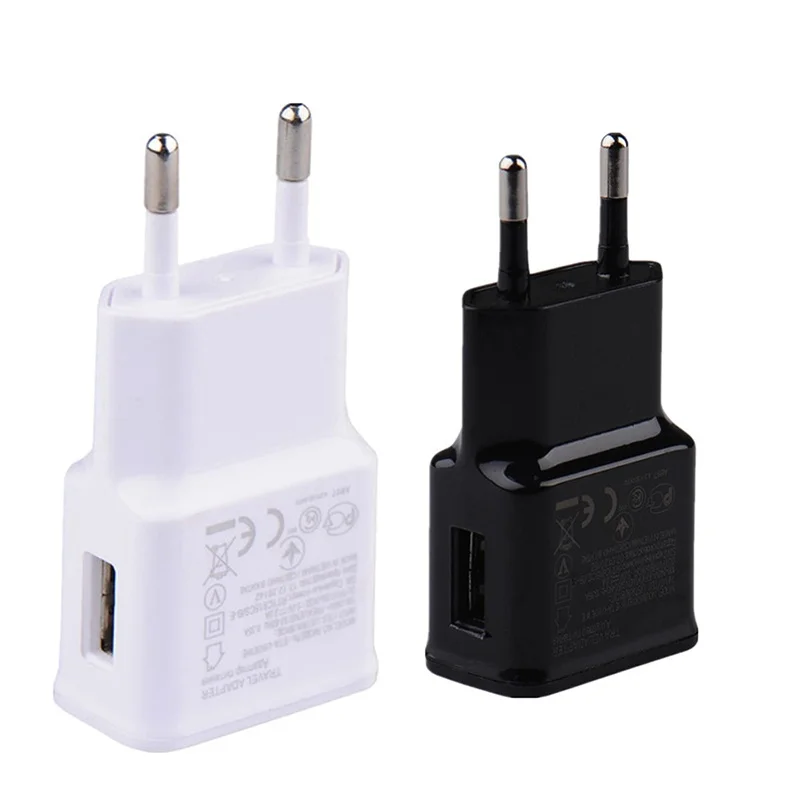 EU Plug Adapter 5V Dual USB Charger Universal Mobile Phone Chargers Travel Wall Charger Adapter For iPhone Samsung Xiaomi Huawei