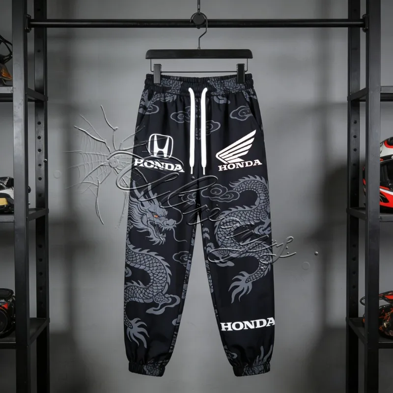

2026 Honda Racing Fashion Pants Men's MOTO Off Road Enthusiasts Sports Speed Dry Pants Retro Dragon Pattern Motorcycle Suit