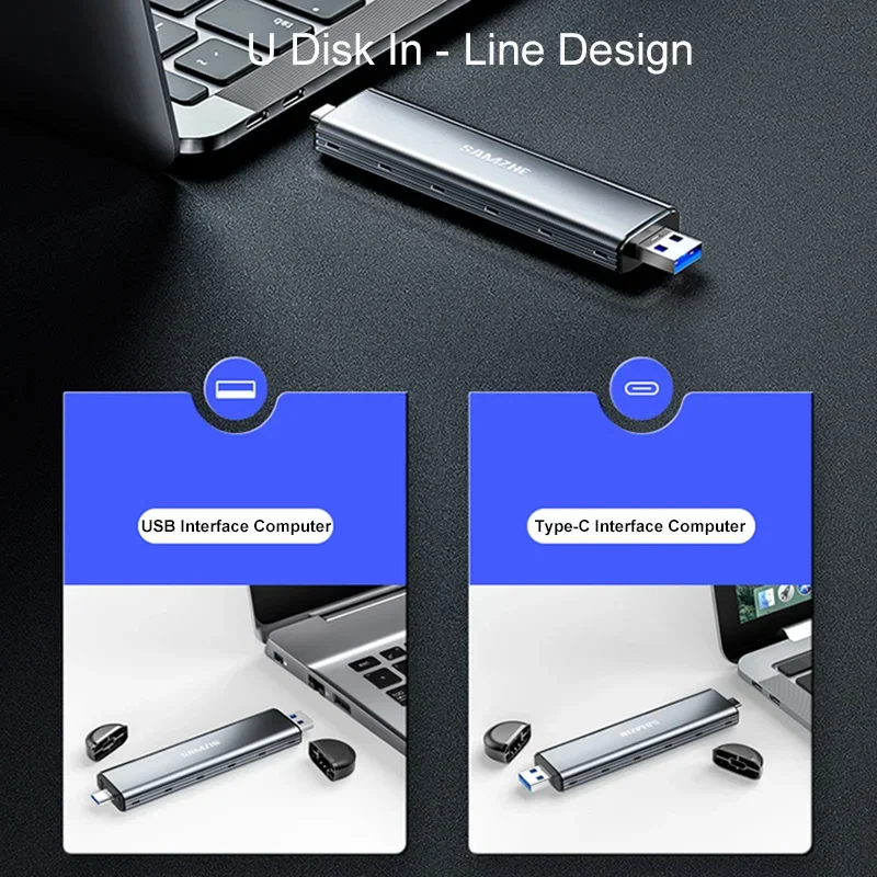 SAMZHE M.2 NVMe SSD Enclosure Doppia Protocollo NVMe SATA a USB 3.1 Gen2 10 Gbps NVMe PCI-E M.2 SSD Caso di Supporto UASP Per Hard Disk