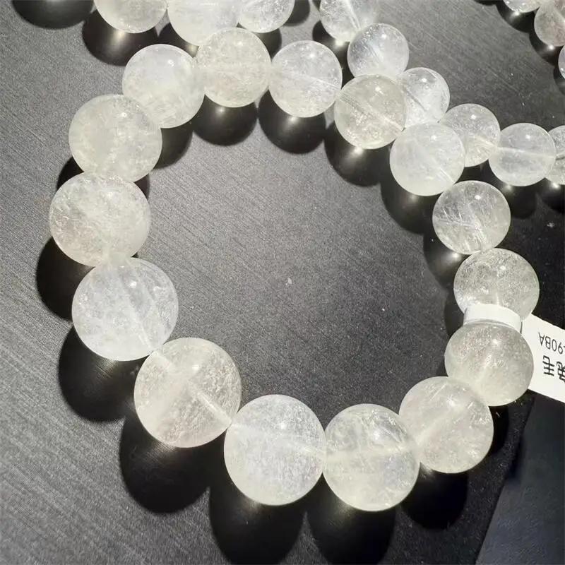 

Natural White Garden Quartz Bead Bracelet Crystal Jewelry Holiday Gift 1PCS 14/14.5MM