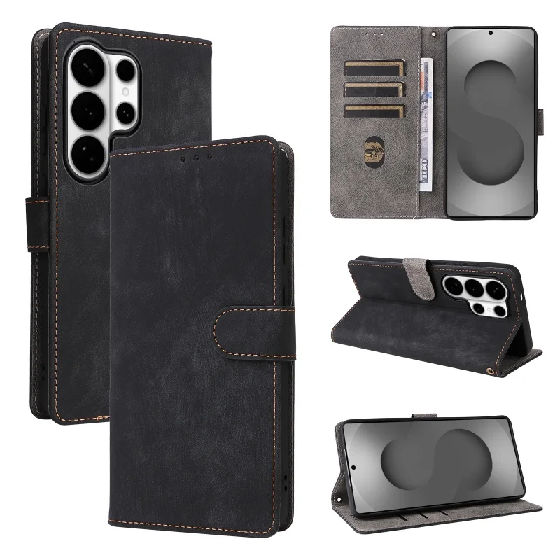 For Samsung Galaxy S26 Ultra Case Wallet Anti-theft Brush Magnetic Flip Leather Case For Samsung Galaxy S26 Ultra Phone Case