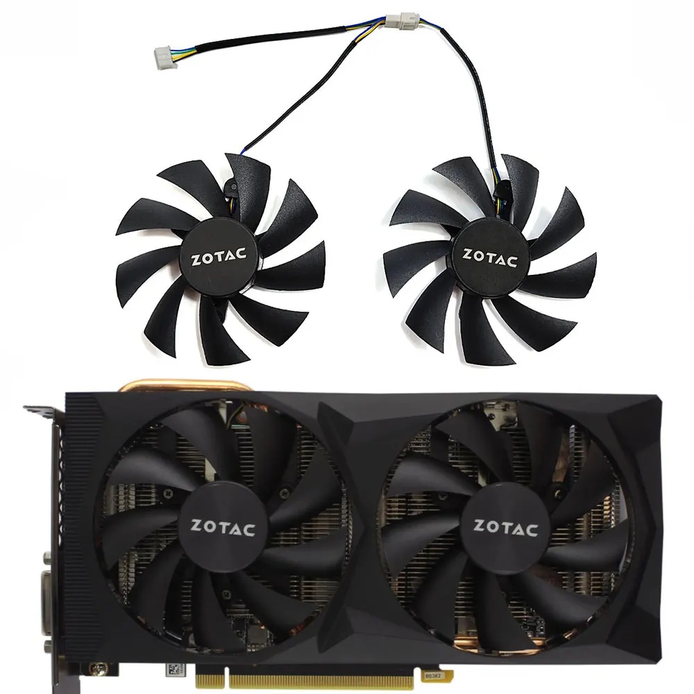 

NEW 2PCS 87MM 4PIN GA92A2H GAA8S2U RTX 2060 GPU Fan，For ZOTAC RTX 2060 2060 SUPER GTX 1660 1660TI Graphics card cooling fan