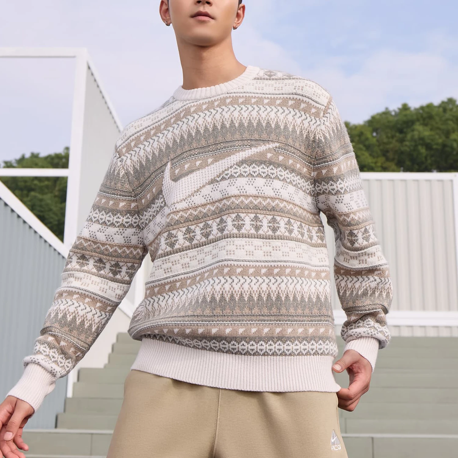 Nike Official Genuine 2024 New Men's Fashion Knit Warm Sports Sweatshirt FZ0126-105