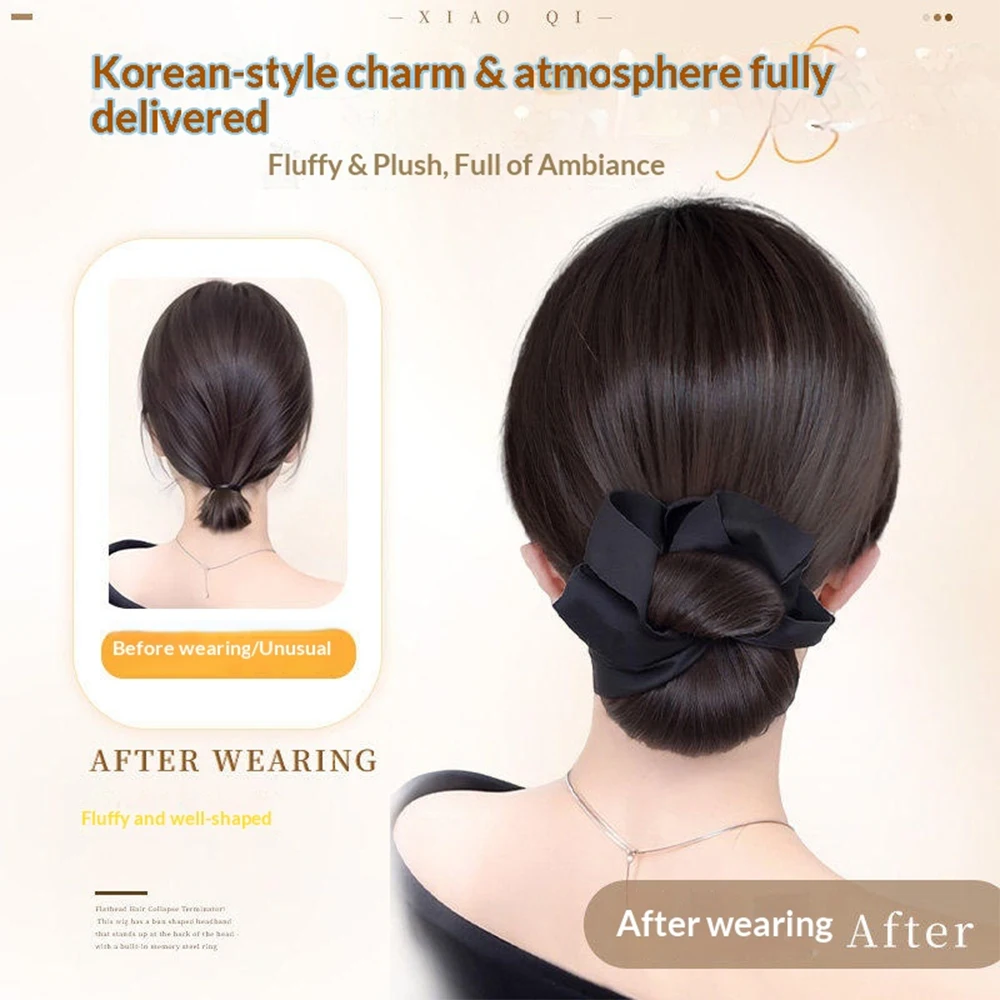 Low Synthetic Bun Ponytail Hair Natural Fluffy Claw Clip Chignon Hair For Women Lazy Bun Wig Bag Hair Accessories For Daily Use view 3