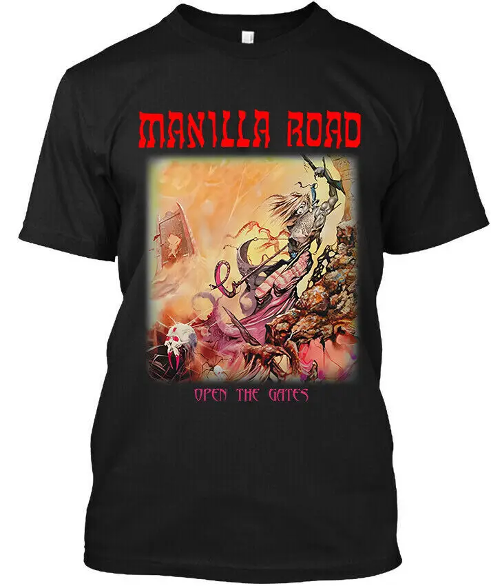 New Popular Manilla Road Open the Gates American Music Logo T-Shirt Size S-4XL