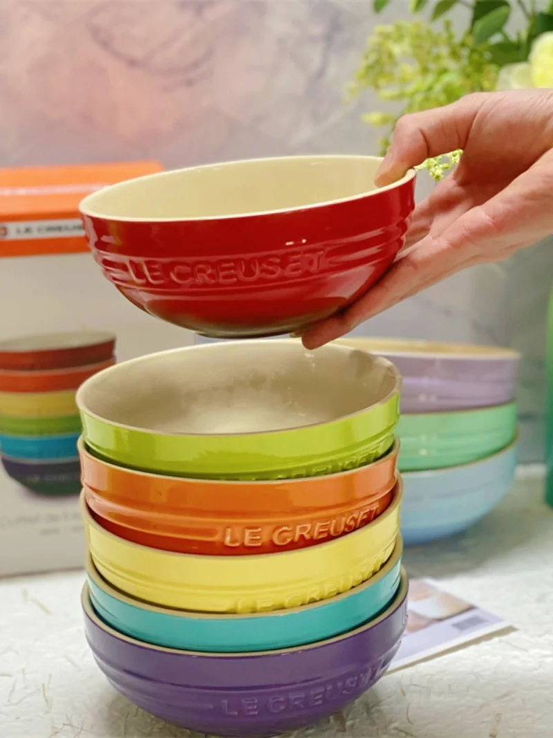 

Прохладный цвет Le Creuset 5 см, фарфоровая миска для рисового супа, дневники под глазурью, набор из шести предметов, набор столовой посуды, цвет adient