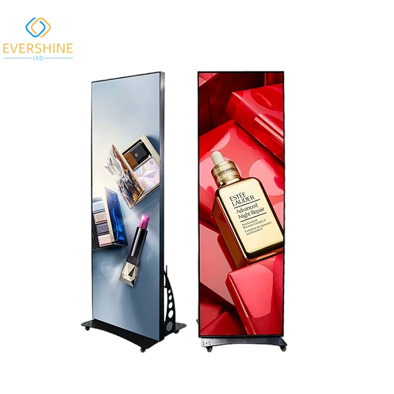 Indoor Movable Mirror Screen P2.5 1920x640mm Vertical RGB Full-color High-definition Advertising LED Poster Video Display Screen