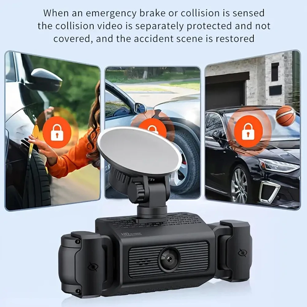 4 قناة 1080P داش كام الأمامي والخلفي داخل القيادة مسجل فيديو 24H شاشة ركن السيارة كاميرا السيارة للسيارات