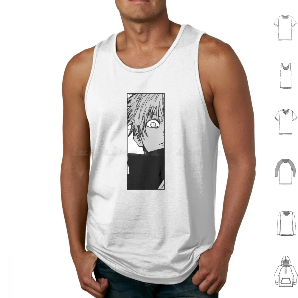 Satoru Gojo Tank Tops Print Cotton Anime Manga Anime Art Anime Logo Japonese Sad Boy Animecute Jujutsu Kaisen Gojo Satoru